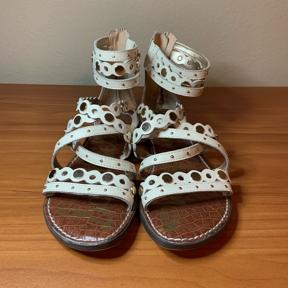Sam Edelman Cream Gladiator Multi-strap bohemian Sandals 7.5 Summer - Picture 3 of 8